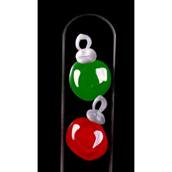 Glass Nail File Christmas Ornaments Czech Crystal Hand Painted Medium 5.5" - Picture 2 of 12